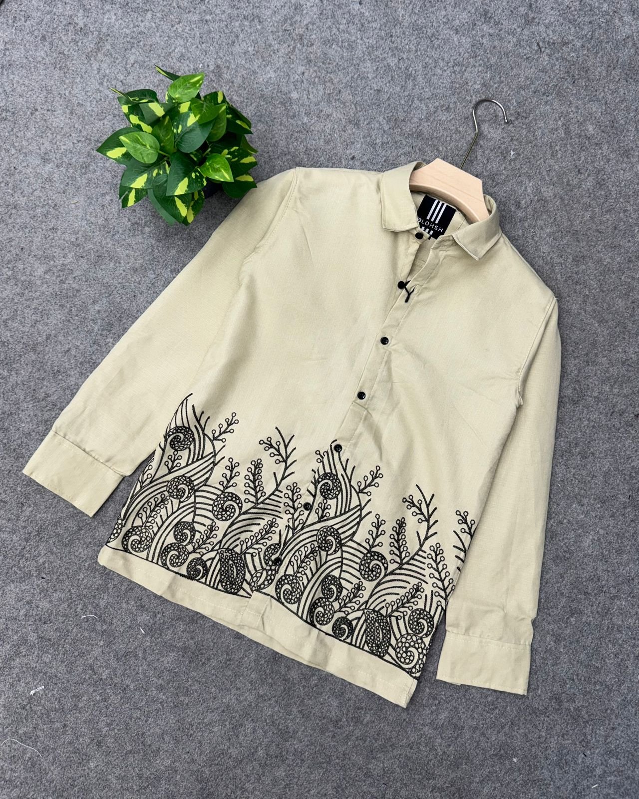Bottom Embroidery Shirt