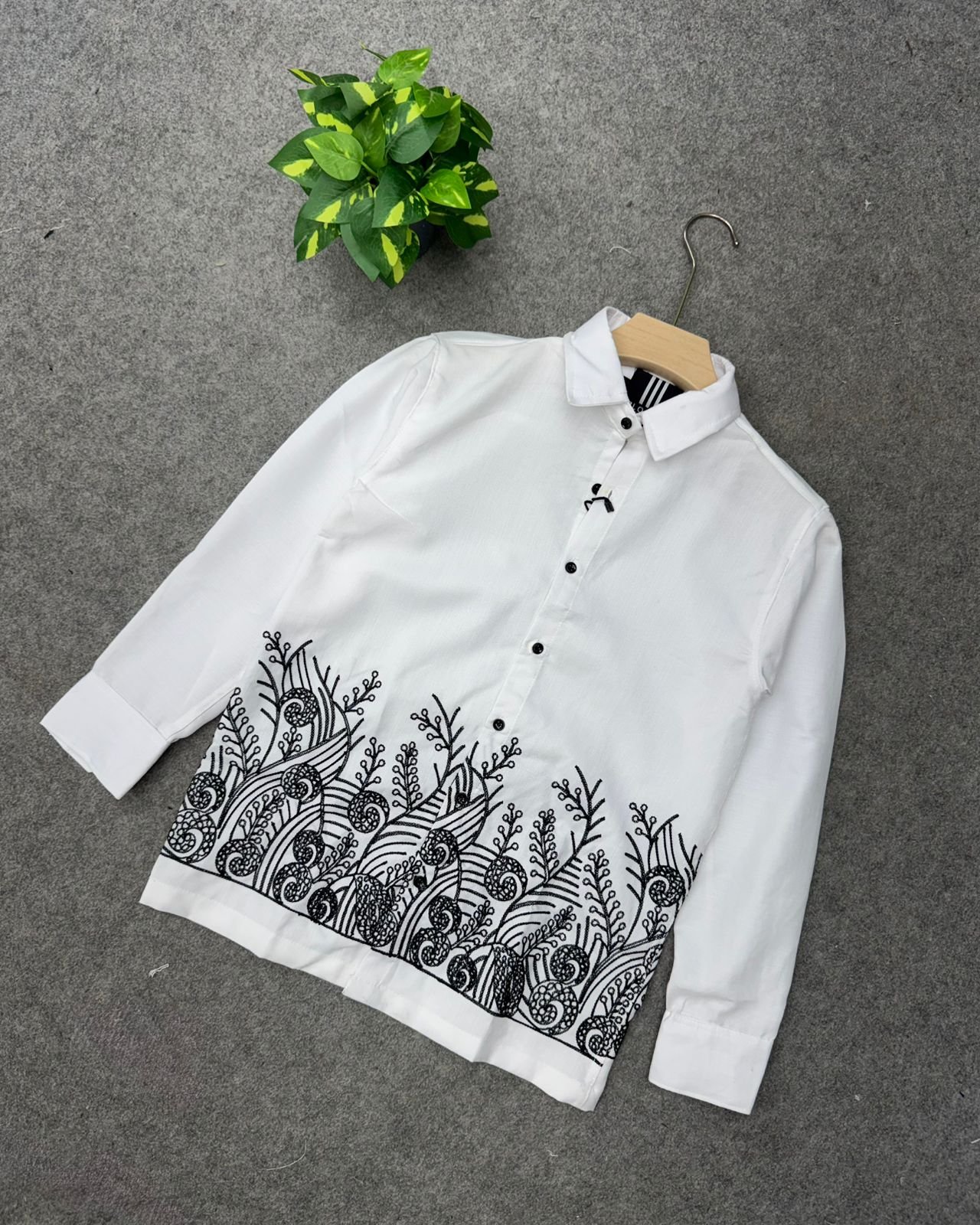 Bottom Embroidery Shirt